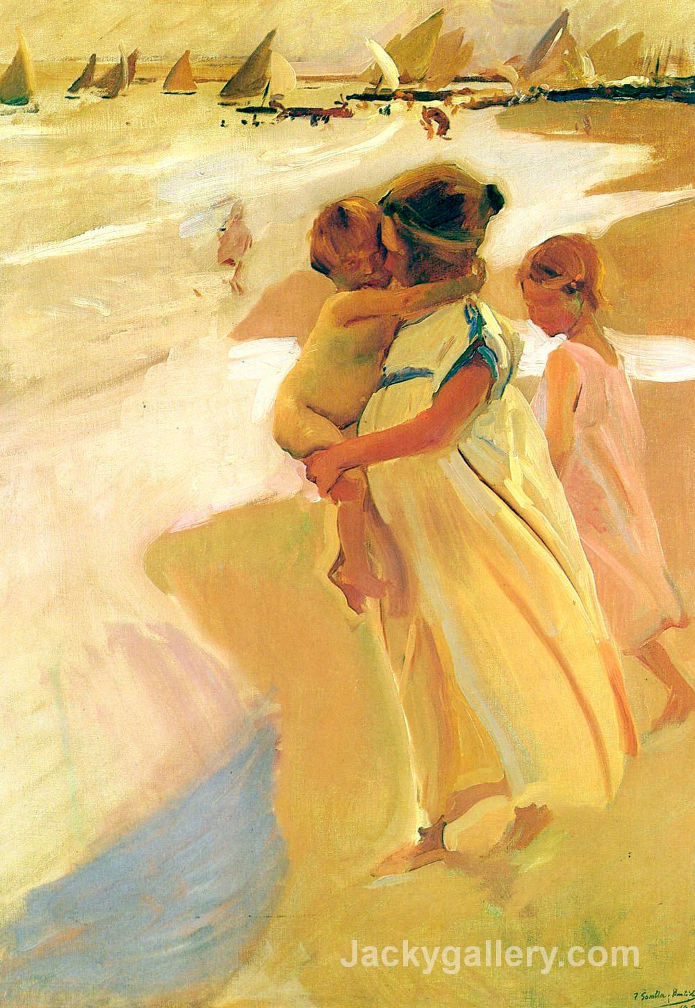 After bathing, Valencia by Joaquin Sorolla y Bastida paintings reproduction